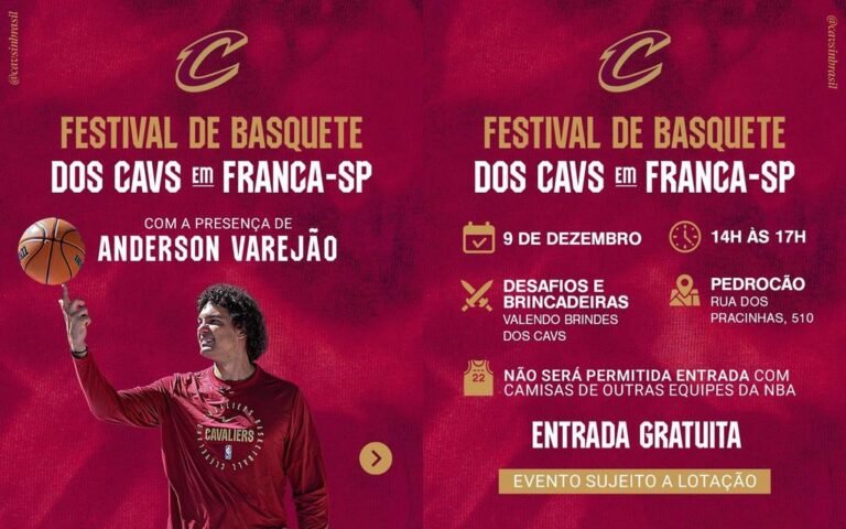 Festival de Basquete Cleveland Cavaliers movimenta Franca com presença de Anderson Varejão