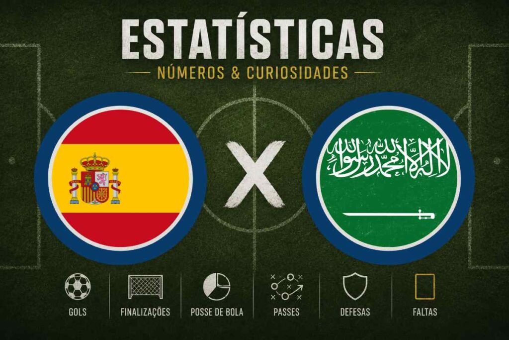 Estatísticas Espanha x Arábia Saudita: curiosidades e os números escondidos do confronto na Copa do Mundo 2026