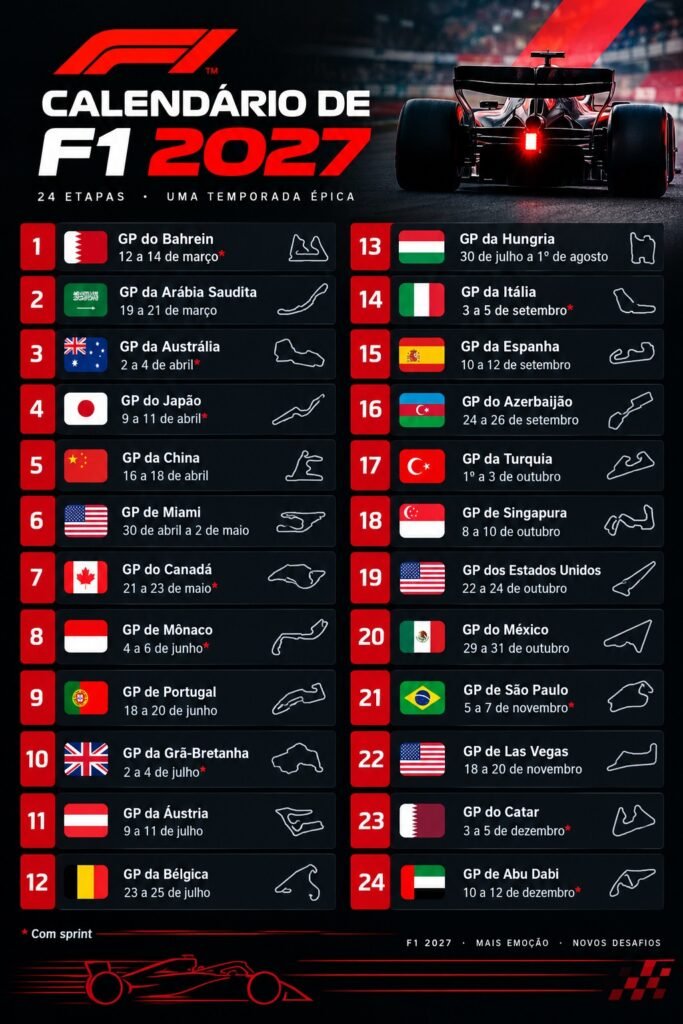 Calendário da Fórmula 1 2027